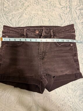 American Eagle Outfitters Dark Brown Rolled-Hem Jean Shorts